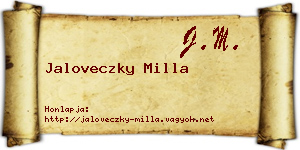 Jaloveczky Milla névjegykártya
